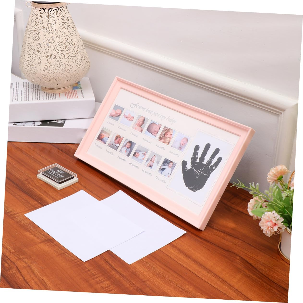 Boy Girl Growth Record Photo Frame Milestone Frame Months Photo Slots Newborn image number 3