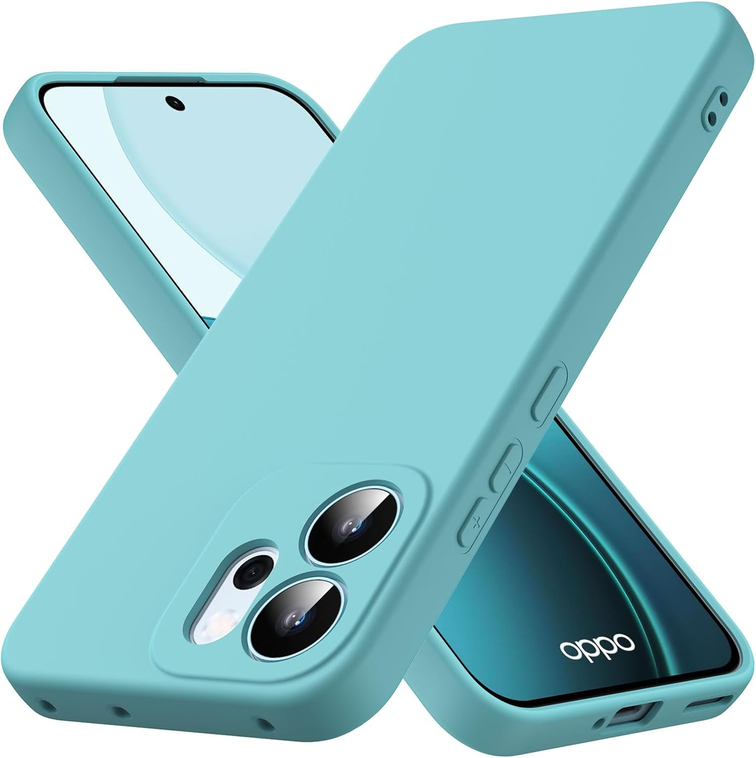 Byvuwiay Mobile Phone Case for Oppo Reno 14 F/FS 4G / 5G Case, Soft TPU Liquid Silicone Case, Shockproof, Scratch-Resistant, Oppo Reno 14 Fs 5G Protective Case, Light Blue image number 5