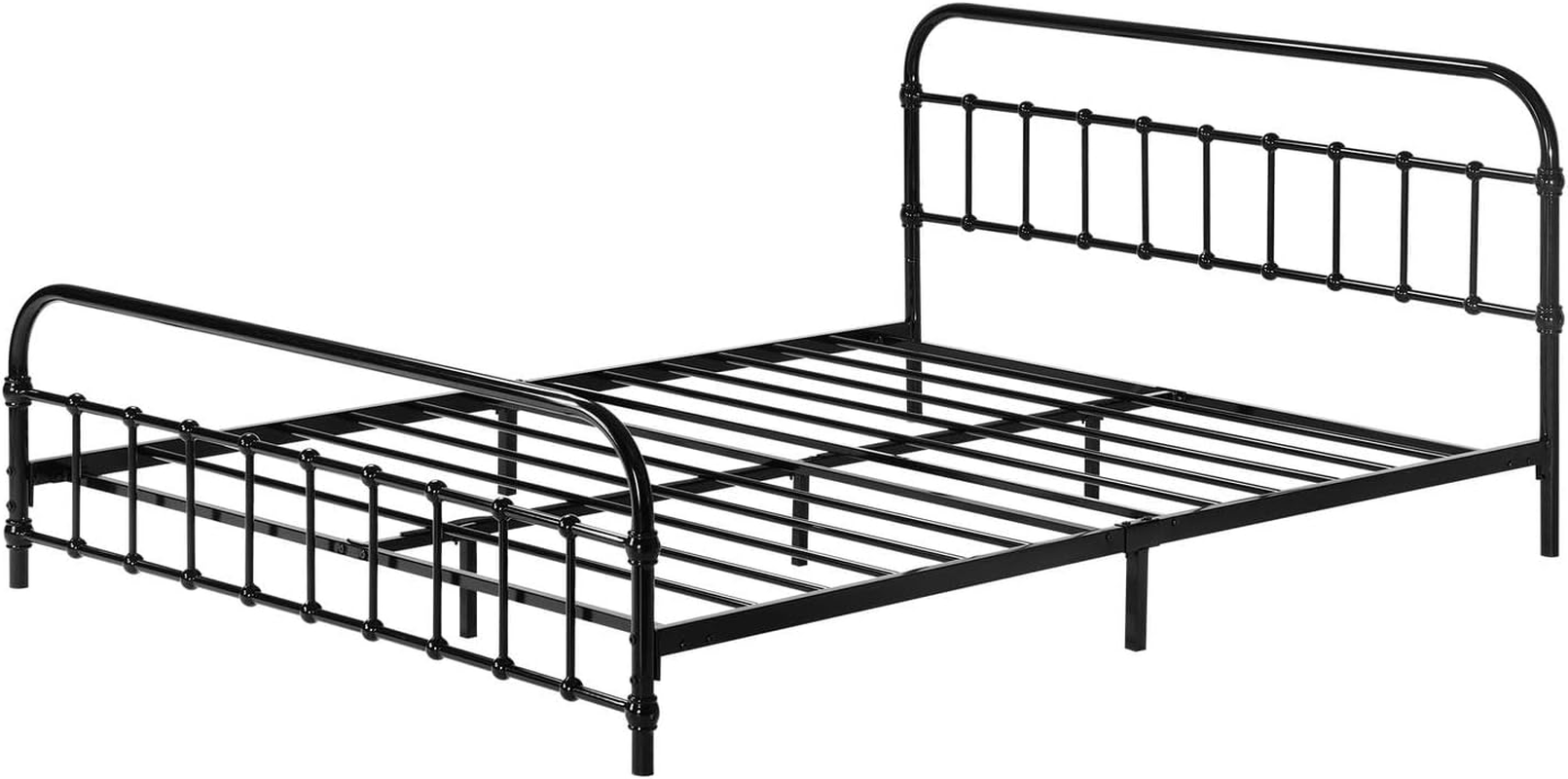 Oikiture Double Bed Frame Metal Bed with Extra Storage Space Home Bedroom Bed Base Plaform image number 4