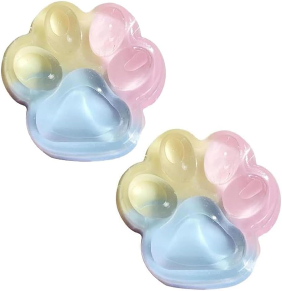 Cat Paw Squeeze Toys, Silicone Taba Big Cat Paw Squeeze Fidget Toy, Cute Soft Multicolor Cat Paw Squishys Sensory Toy, Stress Relief Slow Rebound Cat Paw Stress Balls, for Kids & Adults image number 2