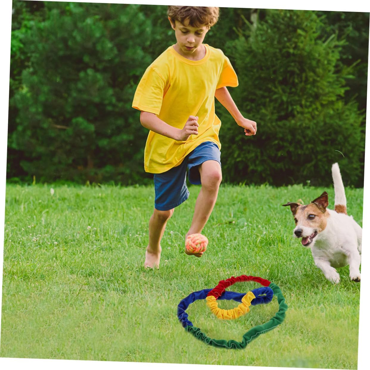 Generic Elastic Stretchy Band Dynamic Movement Rope for Outdoor Exercise Cooperative Game Supplies Colorful Stretchy Band for Classroom Group Activities