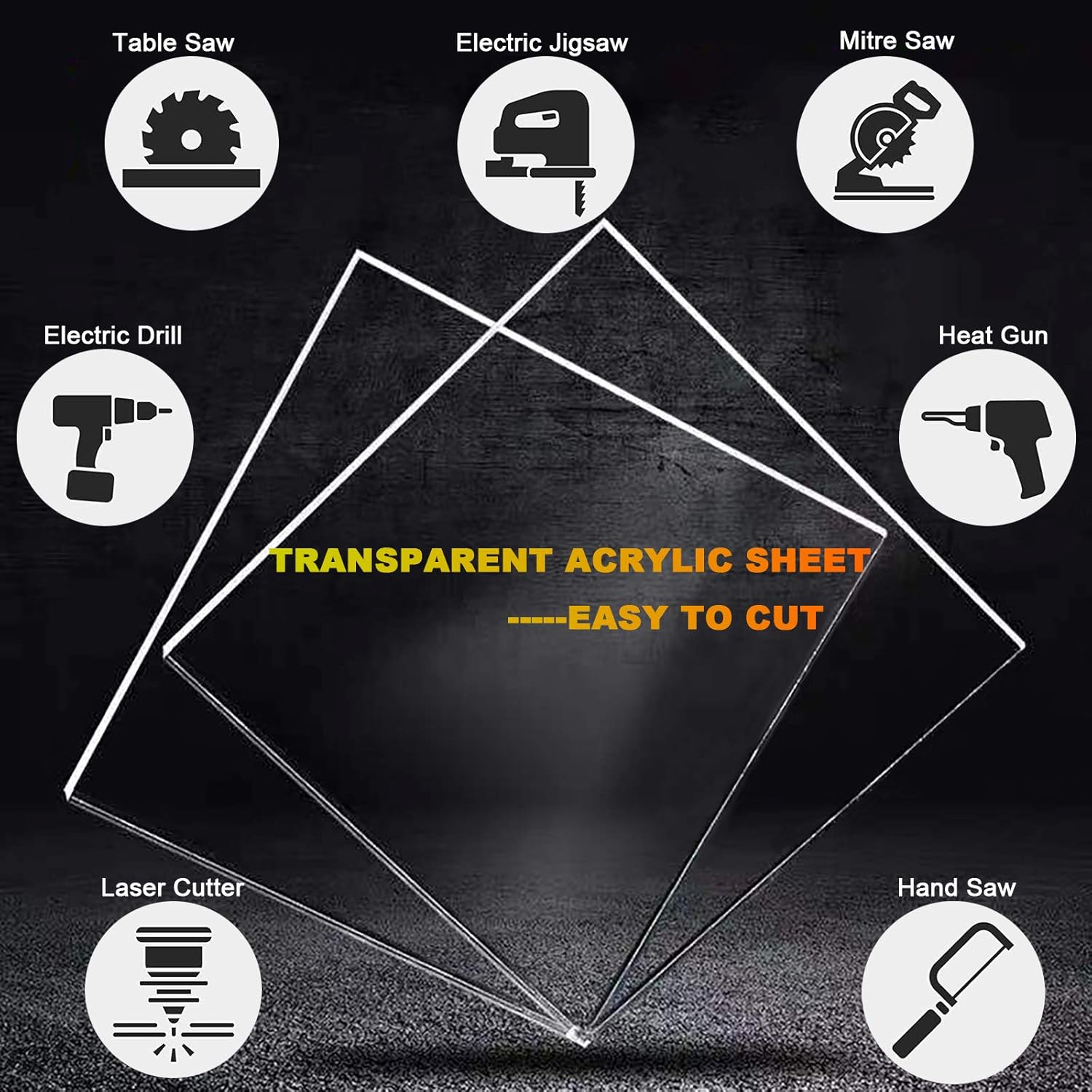 2Pack Clear Acrylic Sheet Cast Plexiglass 12 X 18", 1/8" Thick (3Mm) Transparent Plastic Sheet, Easy to Cut for DIY Display Projects, Advertisement Signs, Shelves image number 5