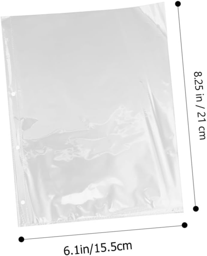 Parliky 50Pcs A4 Photo Album Pages 4-Hole Postcard Pockets Looseleaf Album for Photo Collector'S Sleeves image number 4