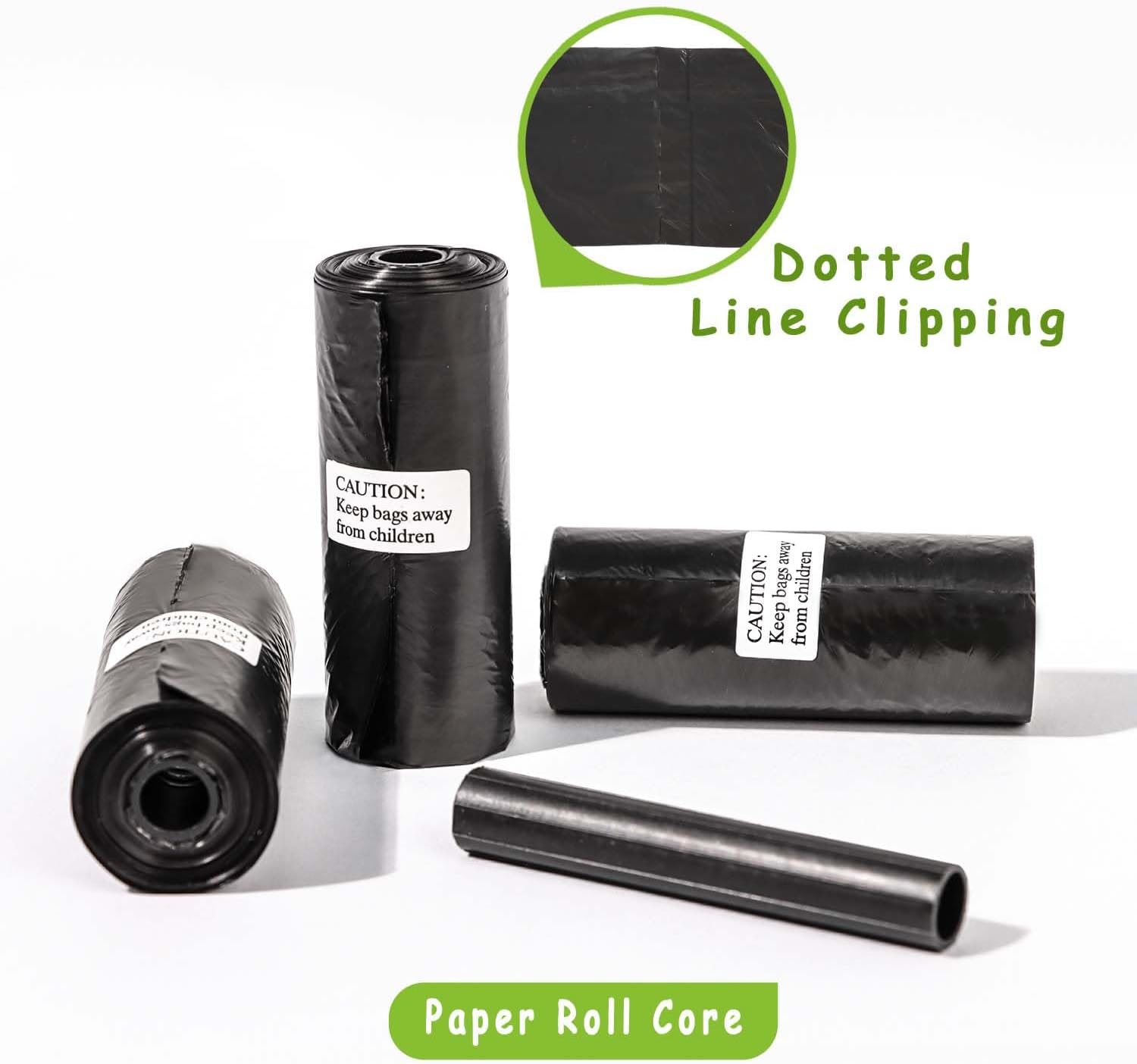 Aitodos&reg; 30 X 21.5Cm PE Material Portable Black Dog Poo Bags (6 Rolls, 15 per Roll) image number 4