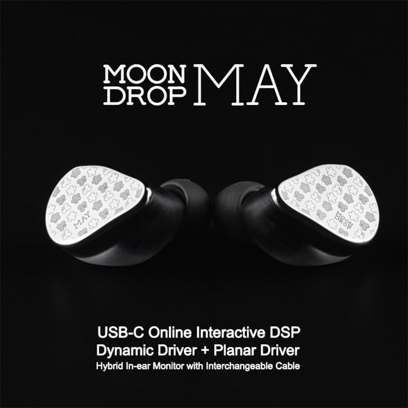 Moondrop May DSP Earphone USB-C DSP Dynamic+Planar Driver Hybird In-Ear Earbuds with Interchangeable Cable