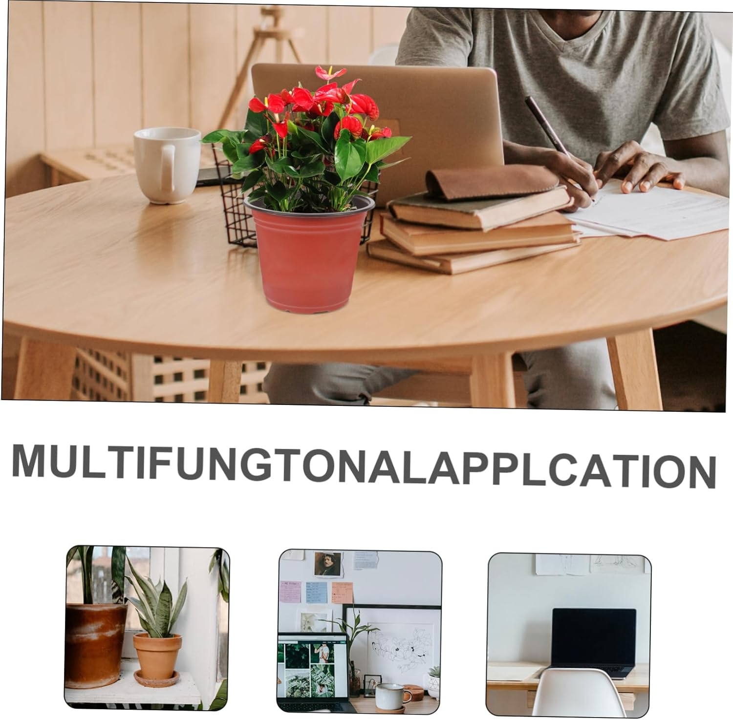 50Pcs Pots Lightweight Reusable Nursery Containers with Drainage Holes for Plants and Greenery for Use image number 3