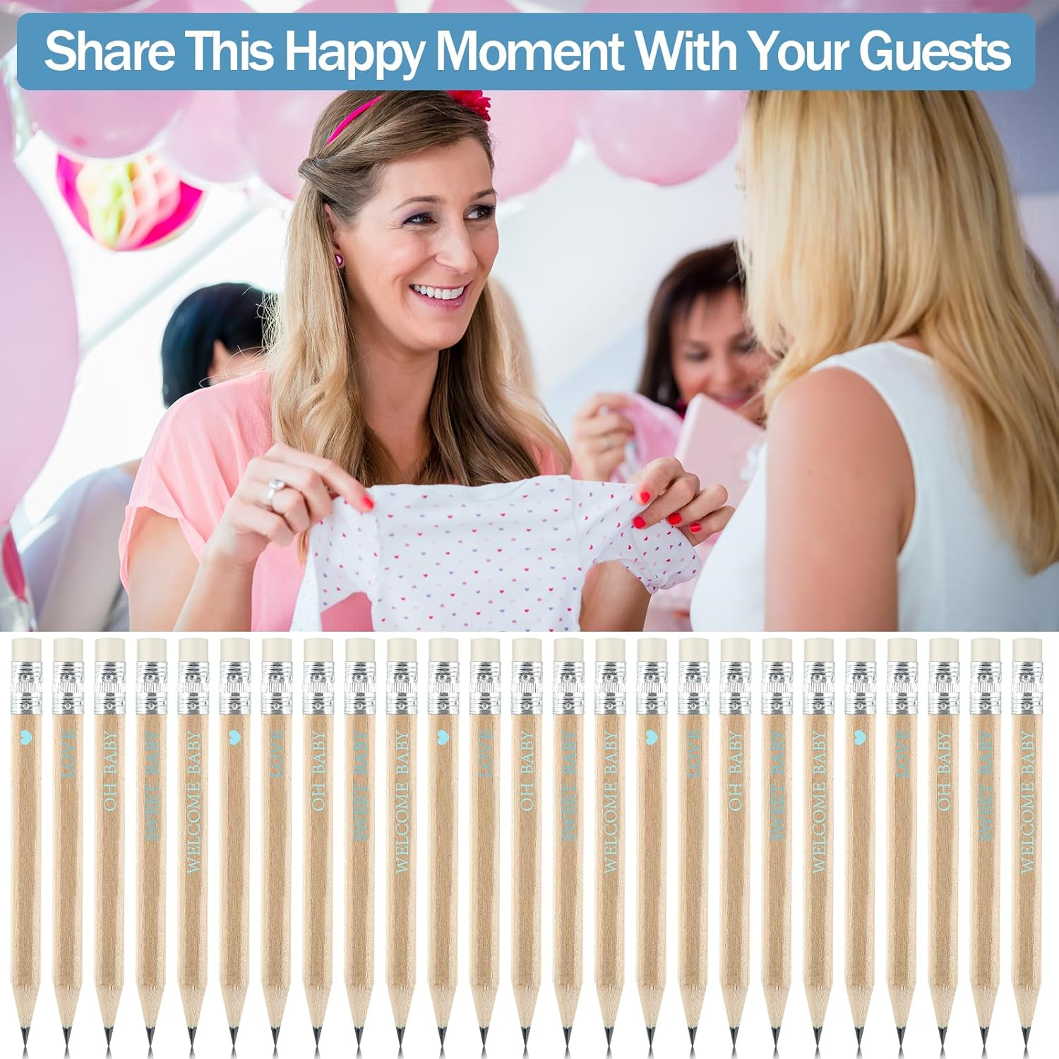 Baby Shower Pencils (Blue, 100) image number 5