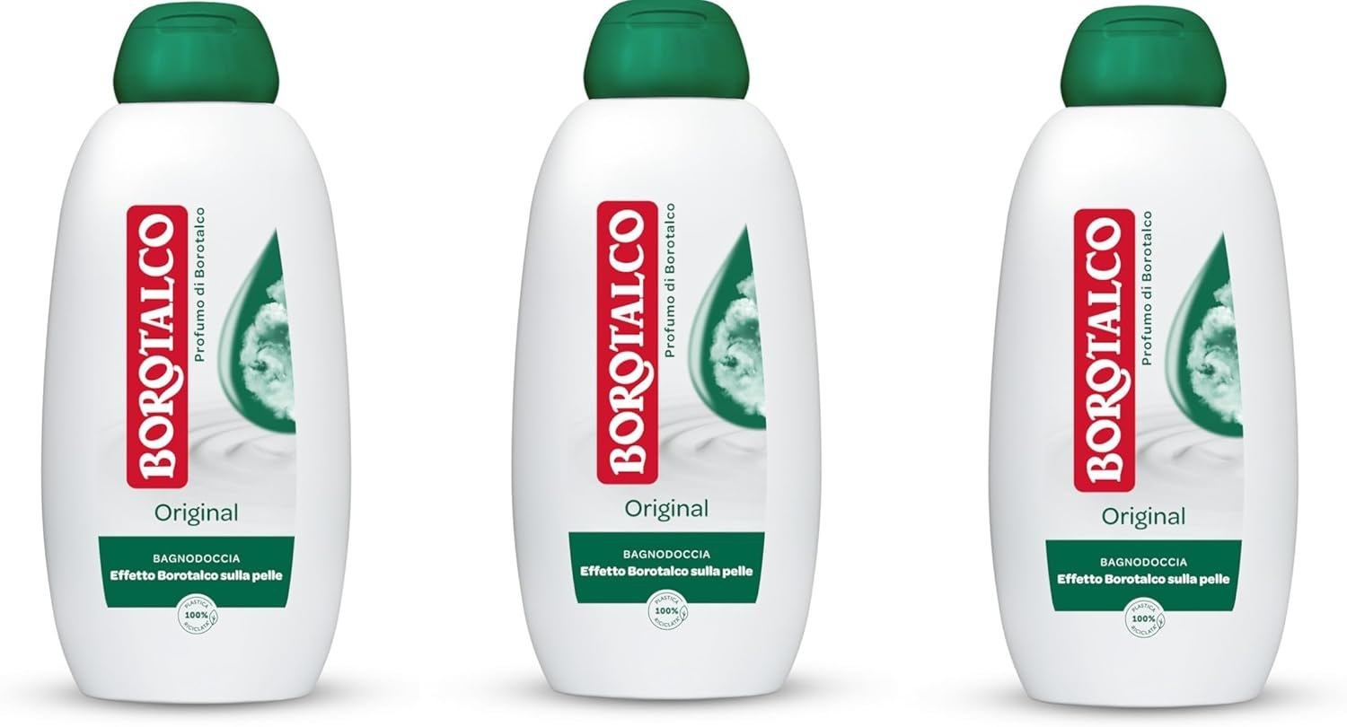Borotalco:"Original" Borotalco Scented Bath&Shower - 23.6 Fluid Ounces (700Ml) Bottles (Pack of 3) [ Italian Import ]