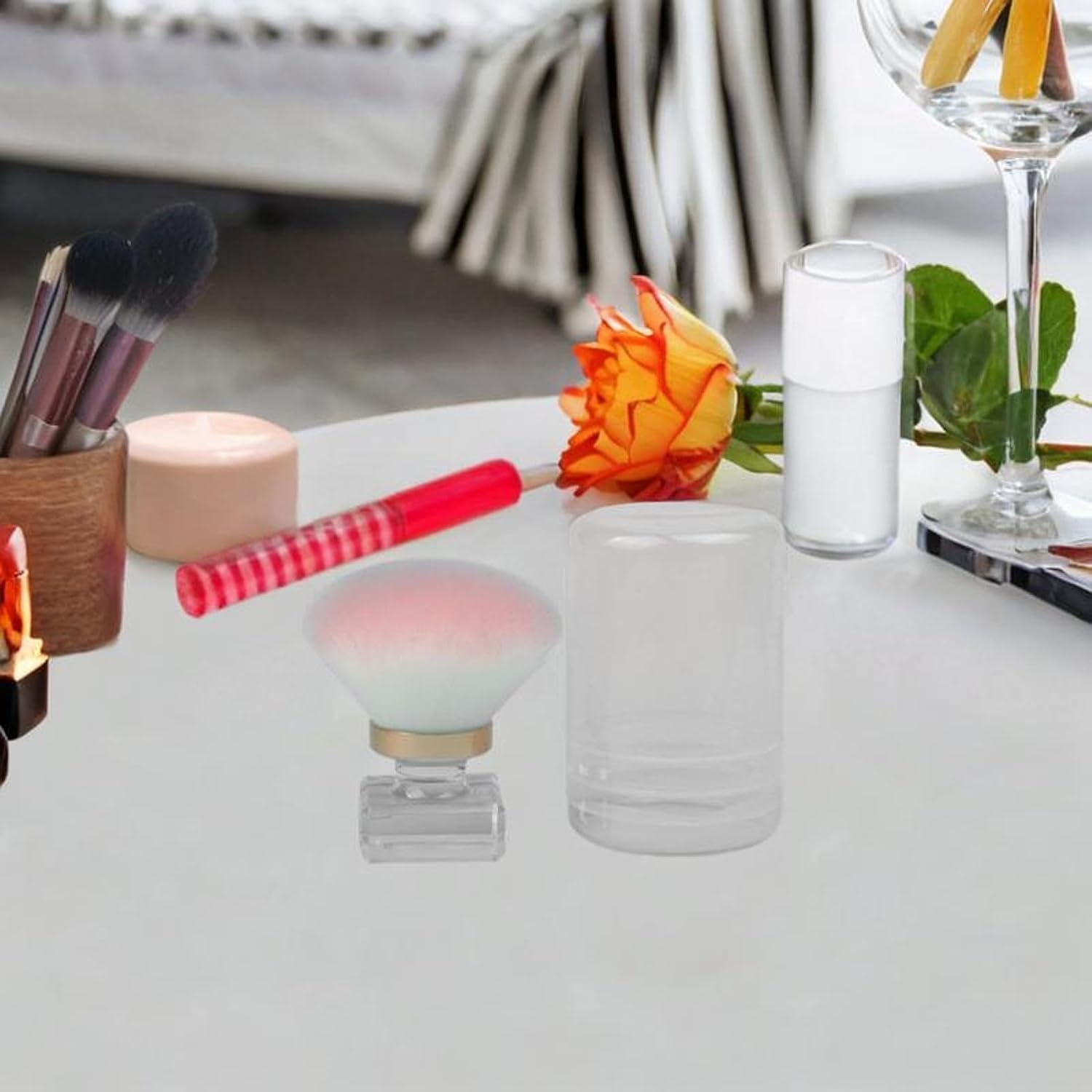 Nail Dust Brush, Soft Brush, Portable, Manicure, Cleaner Kabuki Cleaner Brush, Moving Brush with Dust with Nail Art, Mushroom Head image number 1