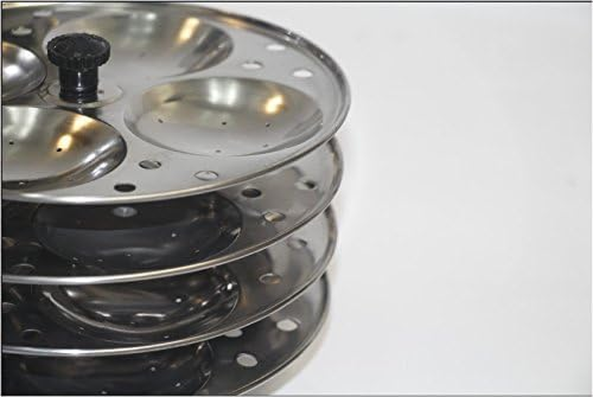 Tabakh IC-206 6-Rack Stainless Steel Idli Cooker with Strong Handles, Makes 24 Idlis image number 3