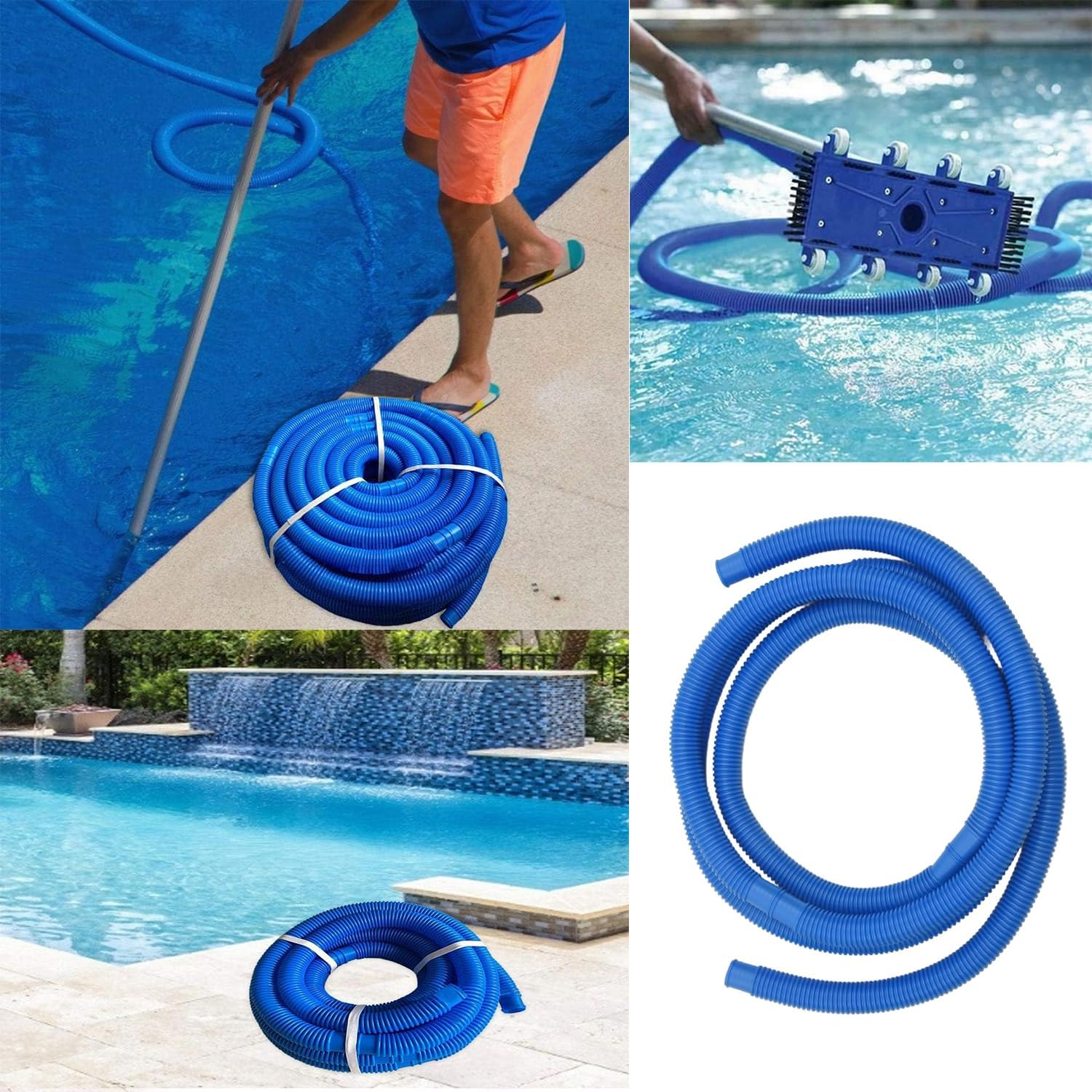 5M Swimming Pool Vacuum Cleaner Hose, Swimming Replacement Pipe, Kink-Free, Heavy Duty Pool Cleaner Hose for above Ground Pools Accessories image number 4