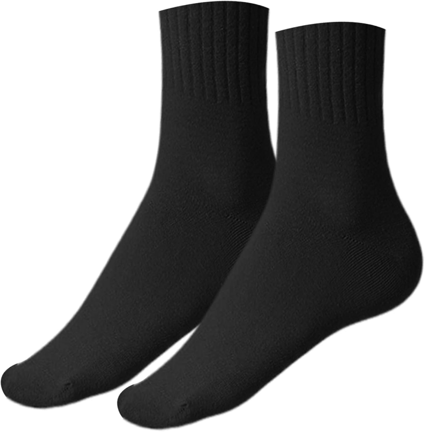 Dress Cici Polyester Half Crew Men Socks for Travel, Sports and Sweat Feet (6 Pack) - 6 White image number 2
