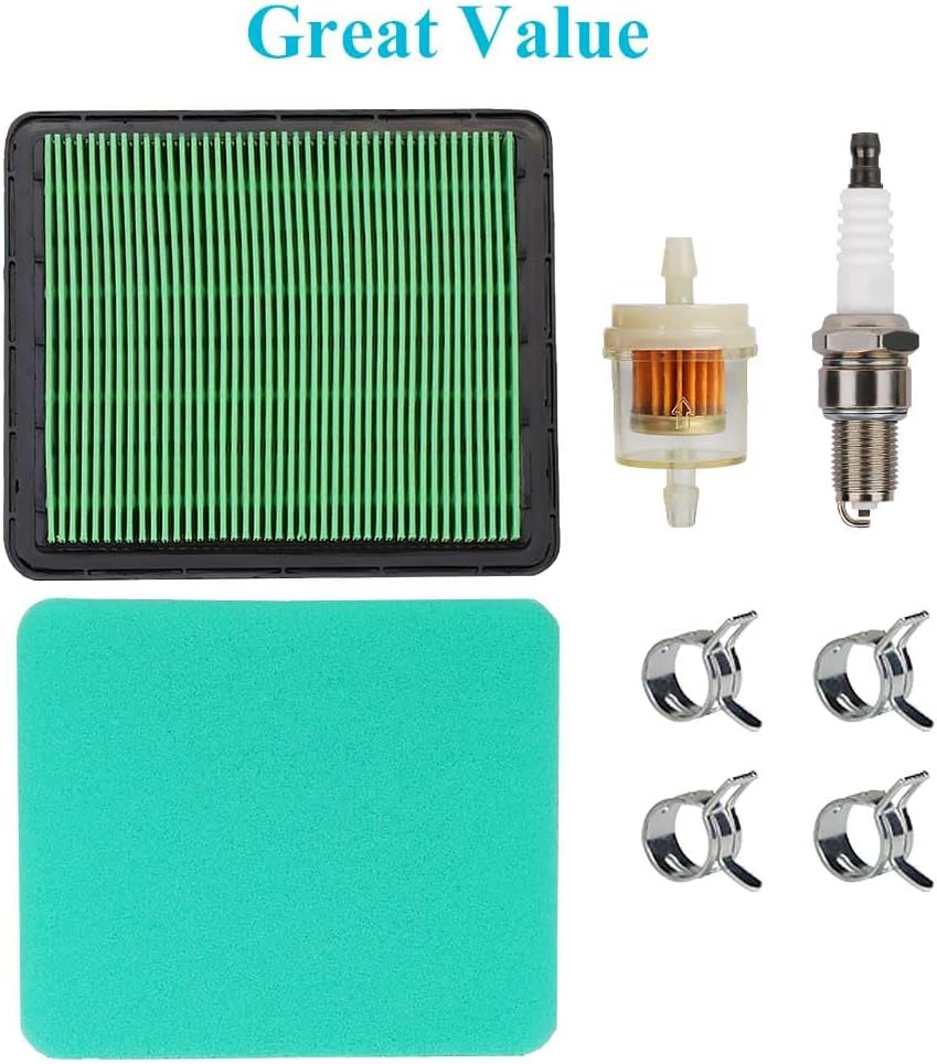 HOODELL GCV160 Air Filter Tune up Kit for Honda GCV190 GC190 GC160 GX100 Engine HRC216 HRR216 HRR2169VKA HRX217 Lawn Mower, Replace GCV160 Spark Plug 17211-ZL8-023 Air Cleaner image number 3