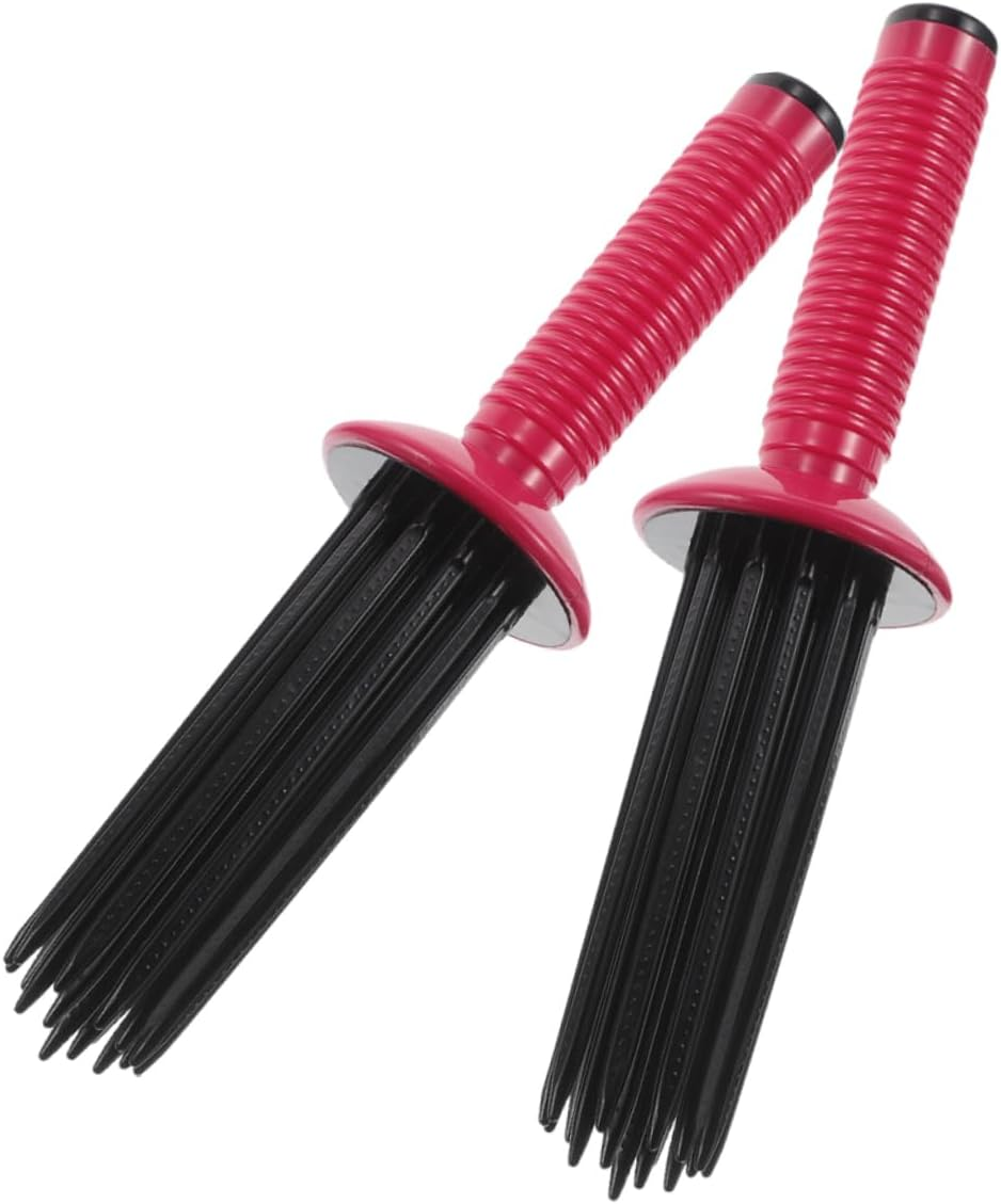 Generic 2Pcs Curly Hair Styling Comb Slip Curling Wand for Salon Quality Volume Fluffy Blow Drying Comb Versatile Curly Hair Tools for Home Travel image number 4