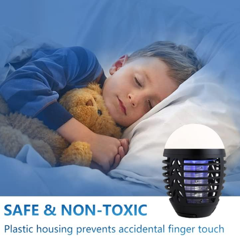 Bug Zapper Outdoor Mosquito Killer Lamp Portable Bug Zapper Rechargeable Camping Mosquito Killer IP66 Waterproof, Camping Accessories Gear Must Haves