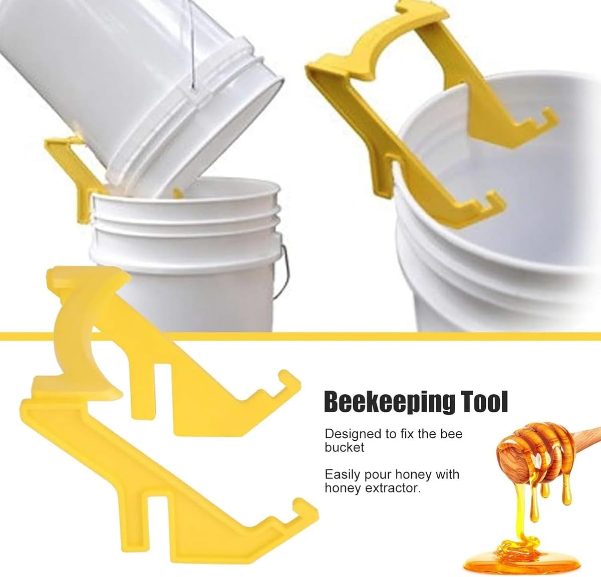 AIMALL Beekeeping Tools Plastic Honey Bucket Stand Honey Shaker Machine Honey Bucket Shelf Plastic Bucket Stand, 6.69In X 8.07In X 6.88In(17Cm X 20.5Cm X 17.5Cm)