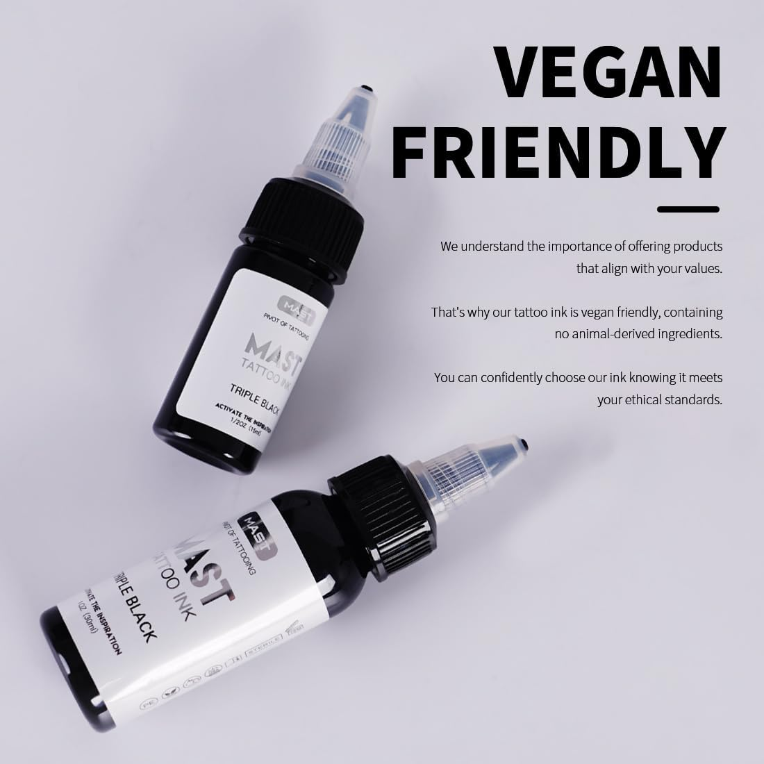 Mast Tattoo Ink Tripe Black Color - Premium Pro Tattoo Ink Bottle 4Oz - Vegan Friendly Pigment image number 5