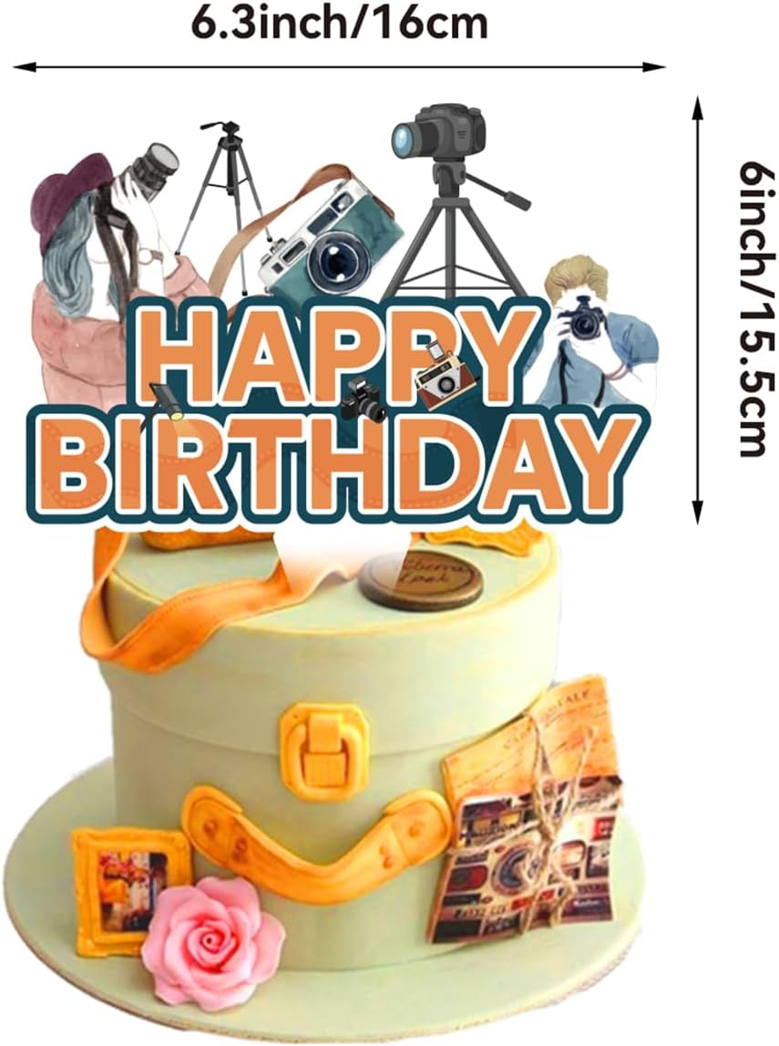 Photography Party Decorations Photography Birthday Party Supplies Includes Photography Birthday Banner Cake Topper Cupcake Toppers Balloons for Photographer Party Photography Enthusiast Party image number 3