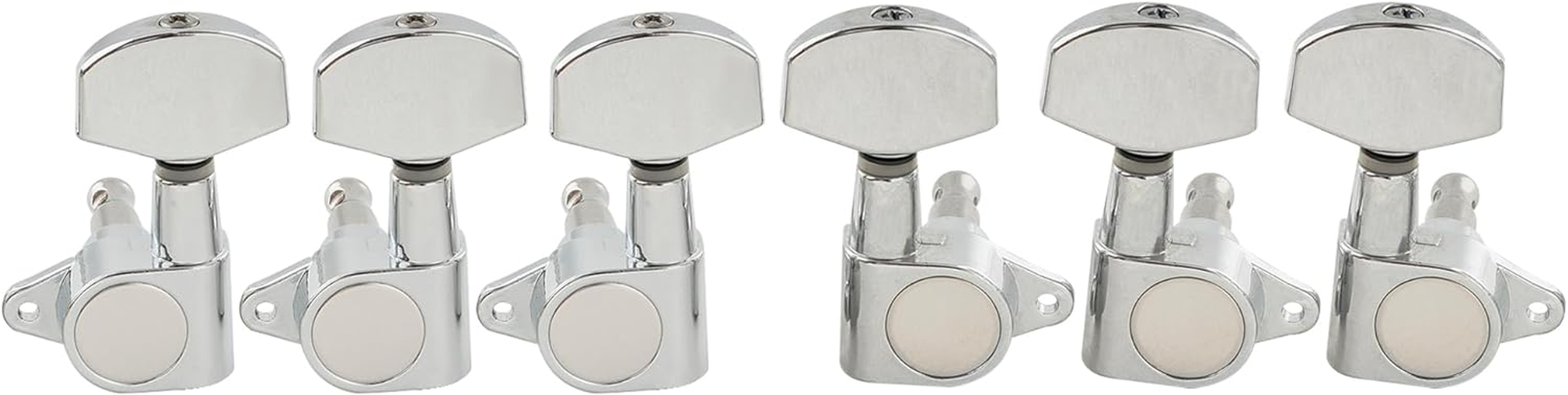 Musiclily Pro R15J 3R3L 15:1 Ratio Full Sealed Machine Heads Tuners Tuning Pegs Keys with Big Hex Button Right Angle Screw for Acoustic Electric Guitar, Black