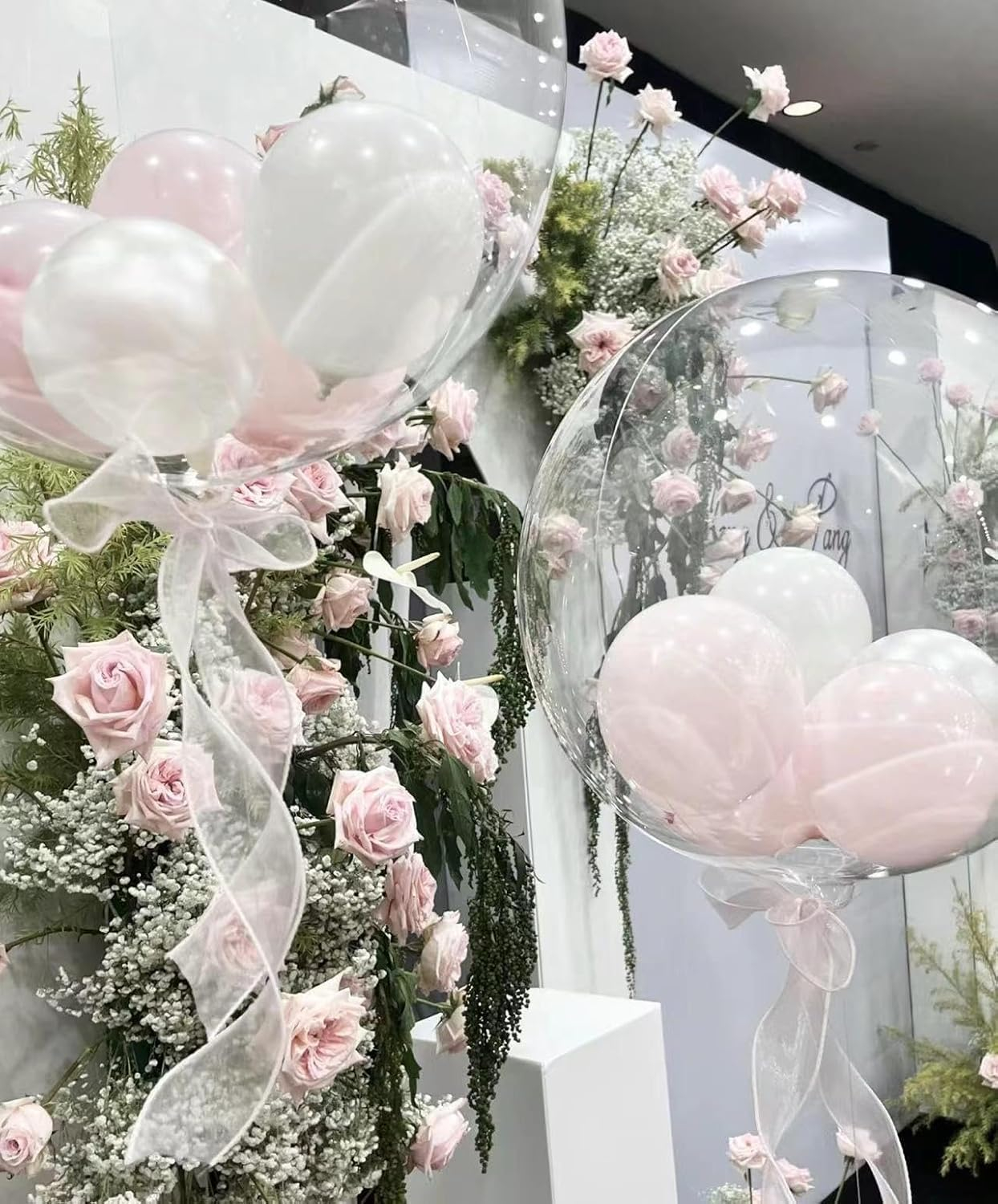 25Pcs 24Inch Bobo Balloons Middle Large Crystal Clear Transparent Bubble Balloon for Christmas Wedding Birthday Baby Shower Valentine'S Day Party Decoration image number 3