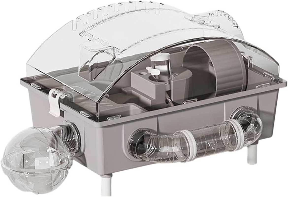 AIMALL Acrylic Hamster Cage, Luxury Oversized Villa for Small Pets, Full Set with Accessories, 17.72X11.81X9.44 Inches