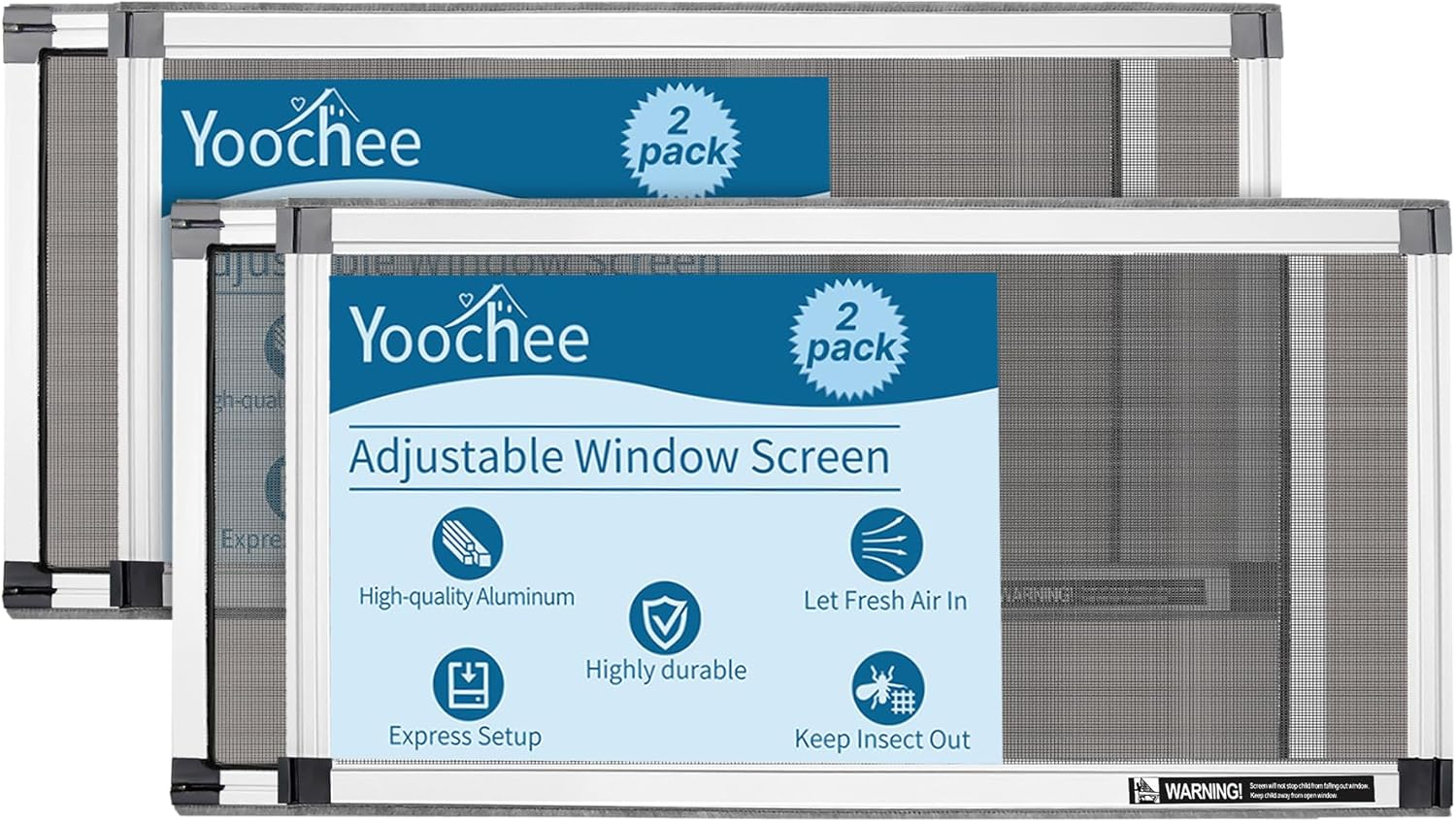 Yoochee Expandable Window Screen, 2 Pack Adjustable Window Screen (10" H X 19" - 36" W) - Small Replacement Window Screens with Frame, Durable Replacement Screen for Window image number 6