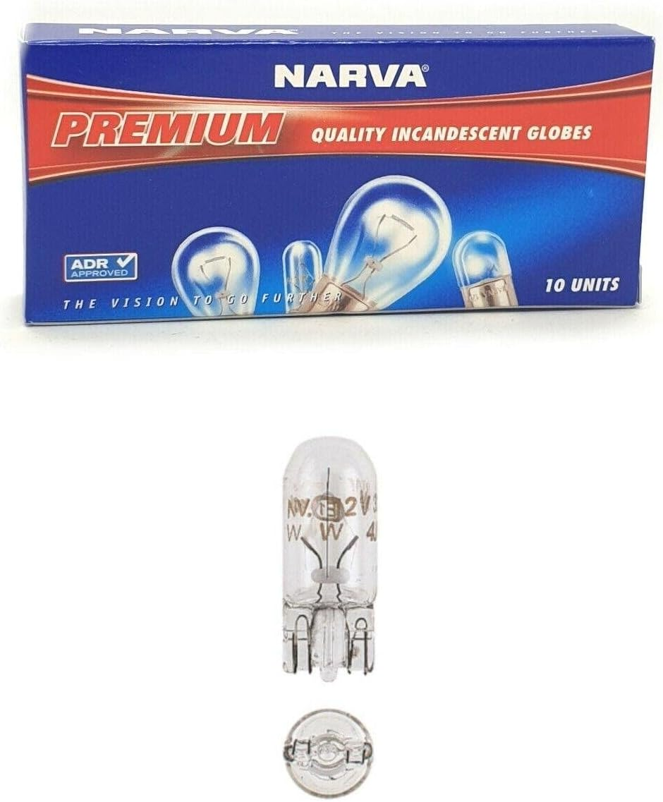 Narva 12V 5W Premium Wedge Globe 10-Pieces, 10 Mm X 26 Mm Size image number 3