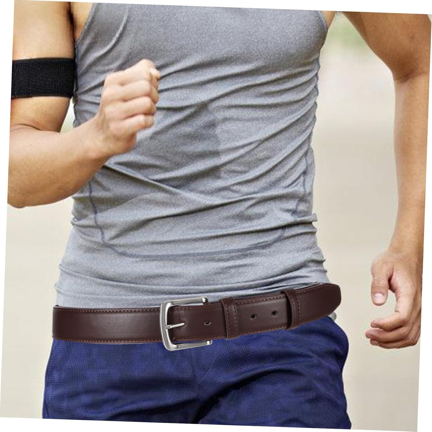 MOTHNUR Travel Security Belt Hidden Zipper Pocket Theft Wallet for Men Compartment for Valuables Brown Zipper Money Belt for Travel - Black image number 4