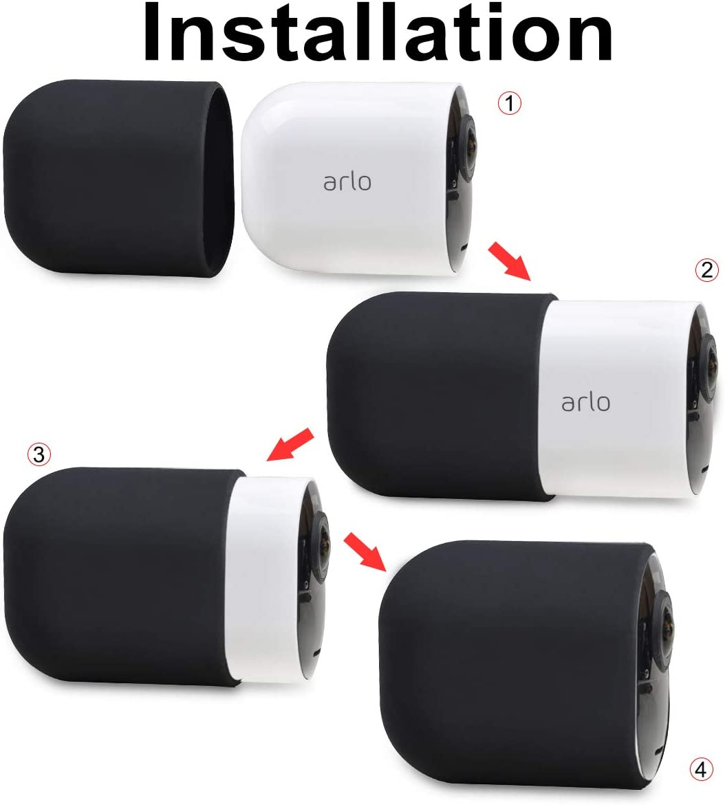 Powertrust 4Pack Silicone Case for Arlo Ultra/Ultra 2 & Arlo Pro 3/Pro 4 Cameras, Protective Cover for Your Security Cameras Black, Weatherproof Silicone Skins image number 5