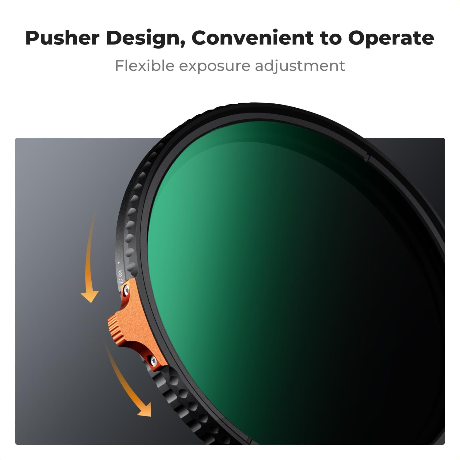 K&F CONCEPT 77Mm Ultra Low Reflectivity Variable ND Filter ND2-ND400 (1-9 Stops) 28 Multi-Layer Coatings AGC Glass Adjustable Neutral Density Camera Lens Filter (Nano-X) image number 5