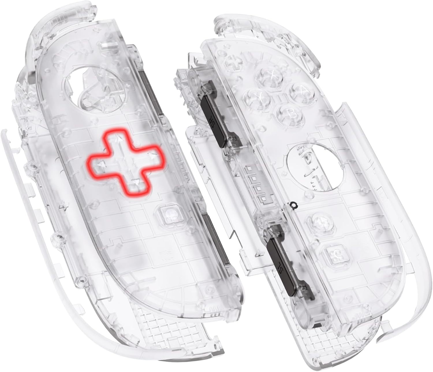 Extremerate DIY Replacement Shell (D-Pad Ver) Buttons for Joycon 2, Custom Full Set Housing + Decorative Strips + Middle Bracket + Buttons for Nintendo Switch 2 Controller - Deluxe Version - White