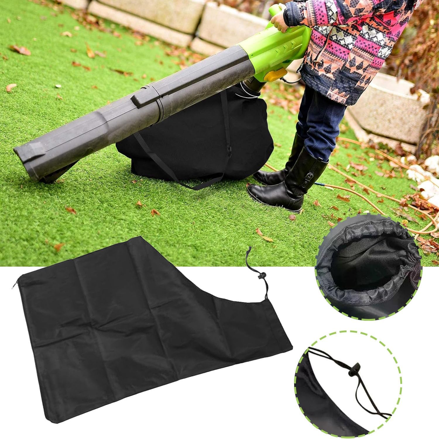 General Blade Vacuum Fan Bag for Blower, Bottom Debris Dumping Bag, Blade Blower Vacuum Bag, Compatible with Blade Fans and Super Fan Rakes, Suitable for Most Fan