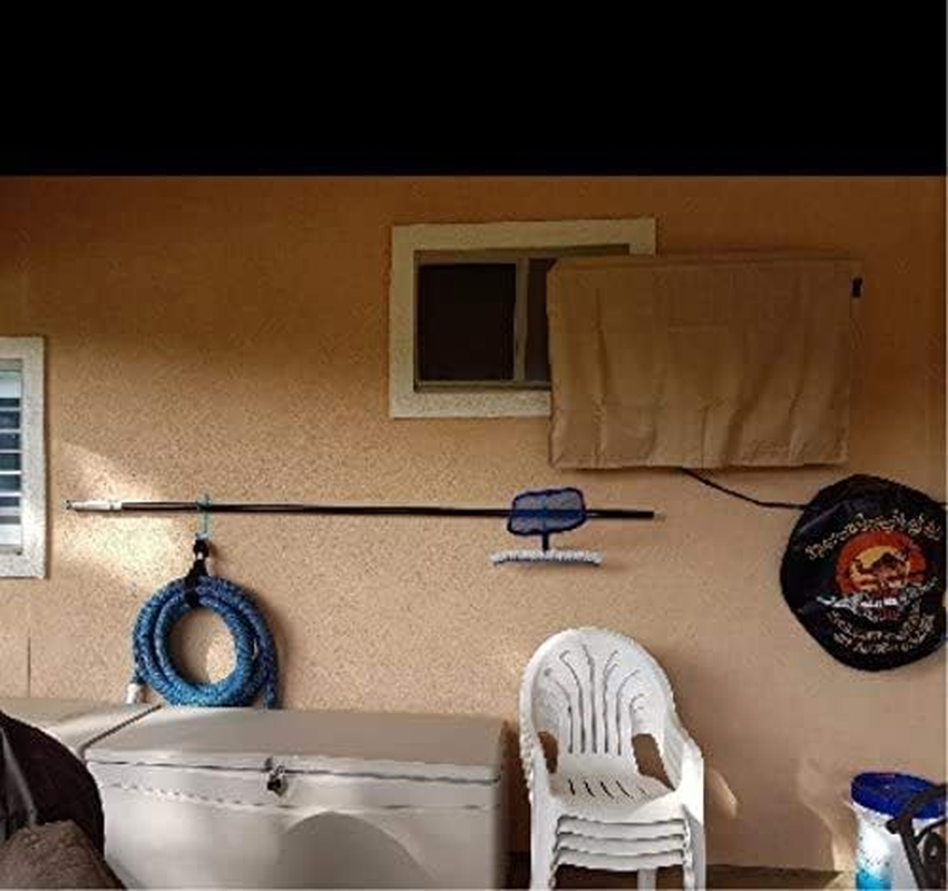 Flowerbeauty Pool Pole Hanger Premium Aluminium Holder Set, Ideal Hooks for Telescopic Poles, Skimmers, Leaf Rakes, Nets, Brushes, Vacuum Hose, Garden Tools and Swimming Pool Accessories (4, Blue) image number 1