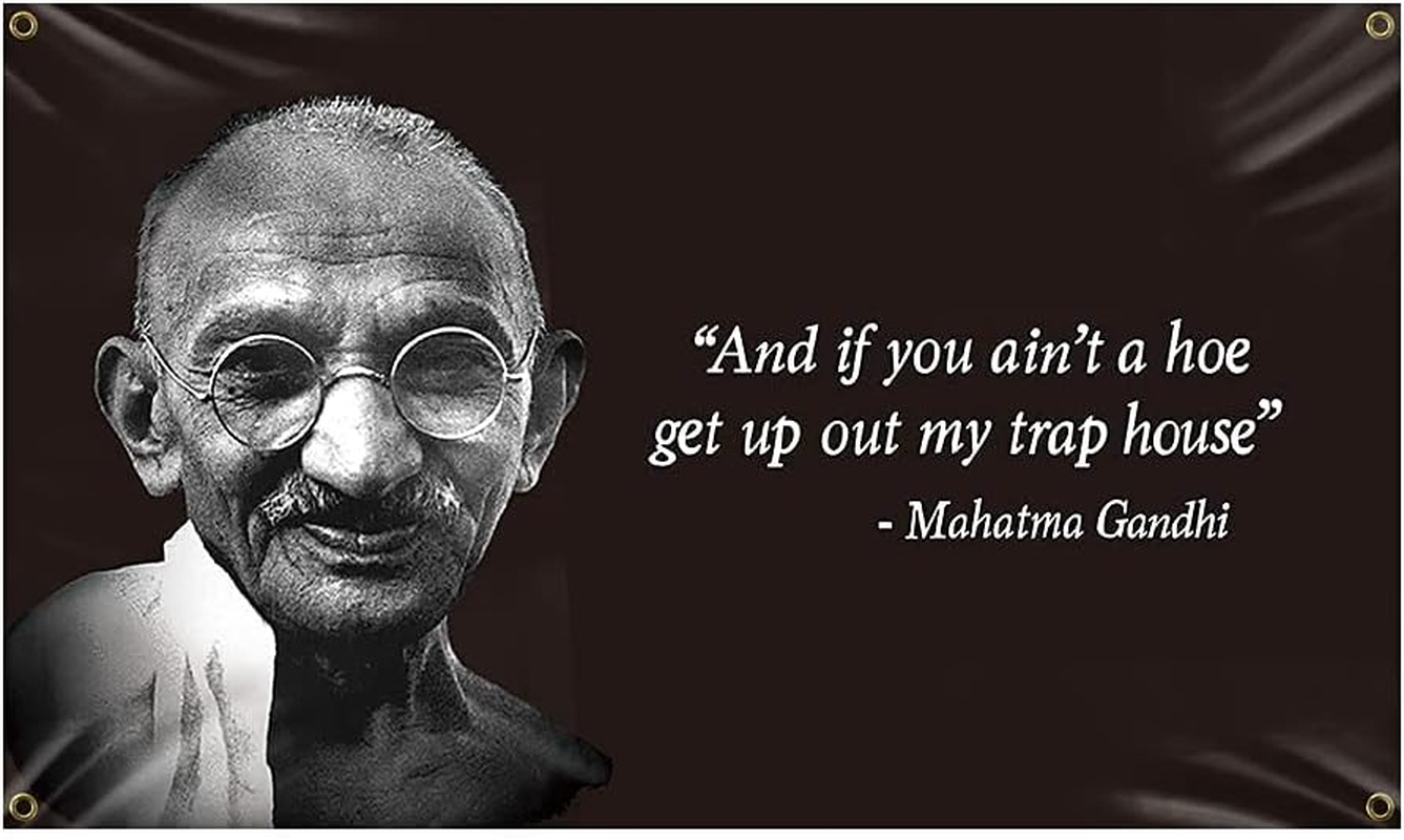 Gandhi Flag 3X5 FT Banner Dorm Banner with Four Brass Grommets for College Party Indoor Decorations image number 6