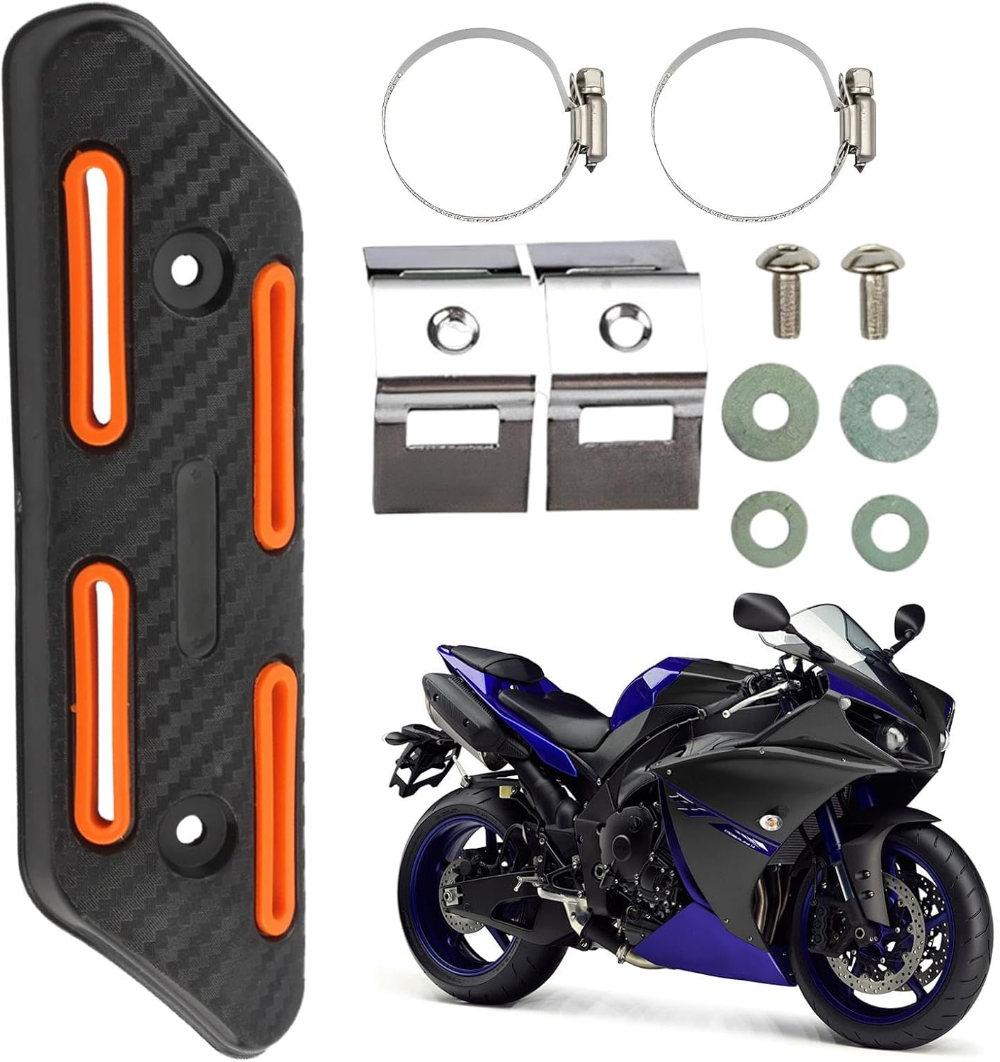 Exhaust Pipe Heat Shield | Muffler Pipe Heat Cover Protector | Anti-Scalding Heat Shield Straight Cover, Motorcycle Heat Guard Cover for Exhaust Pipe - Green image number 2