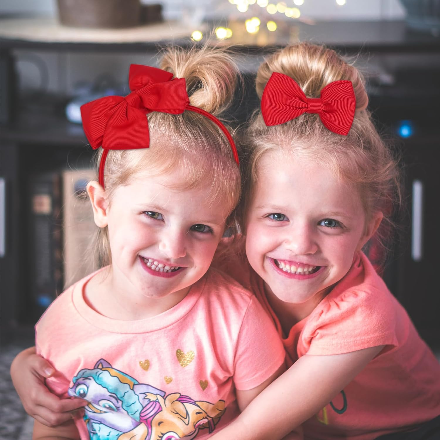 45Pcs Red School Girls Hair Accessories Kit Red Bow Headband Hair Clips Ponytail Holder Bow Hair Barrettes,Hair Accessories for Girl Birthday Gift - Blue image number 2