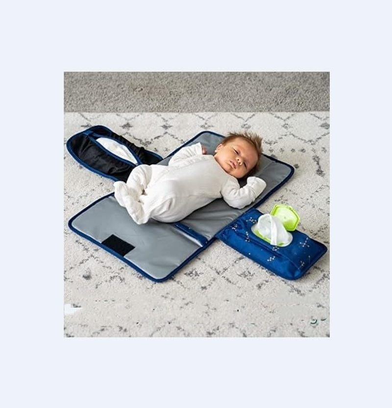 Portable Changing Pad Mat - Waterproof Travel Baby Diaper Pad, Wipes Pocket, Foldable Clutch Change Travel Waterproof Diaper Nappy Pads image number 2