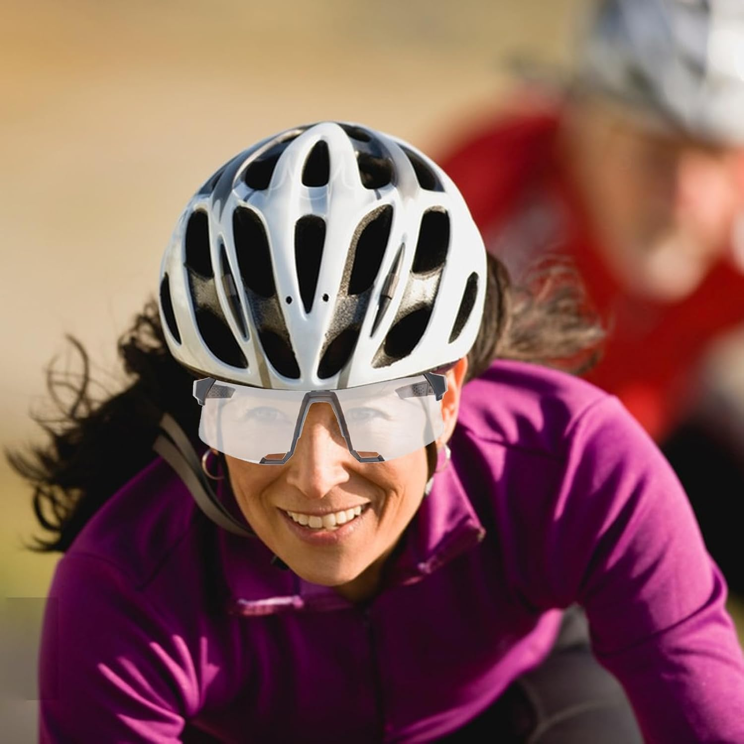 Photochromic Sunglasses,Road UV Protection Glasses | Men Women Eyewear Frame for Running Daily Hiking Sports Outdoor Mountain Fishing Driving - Blue image number 4