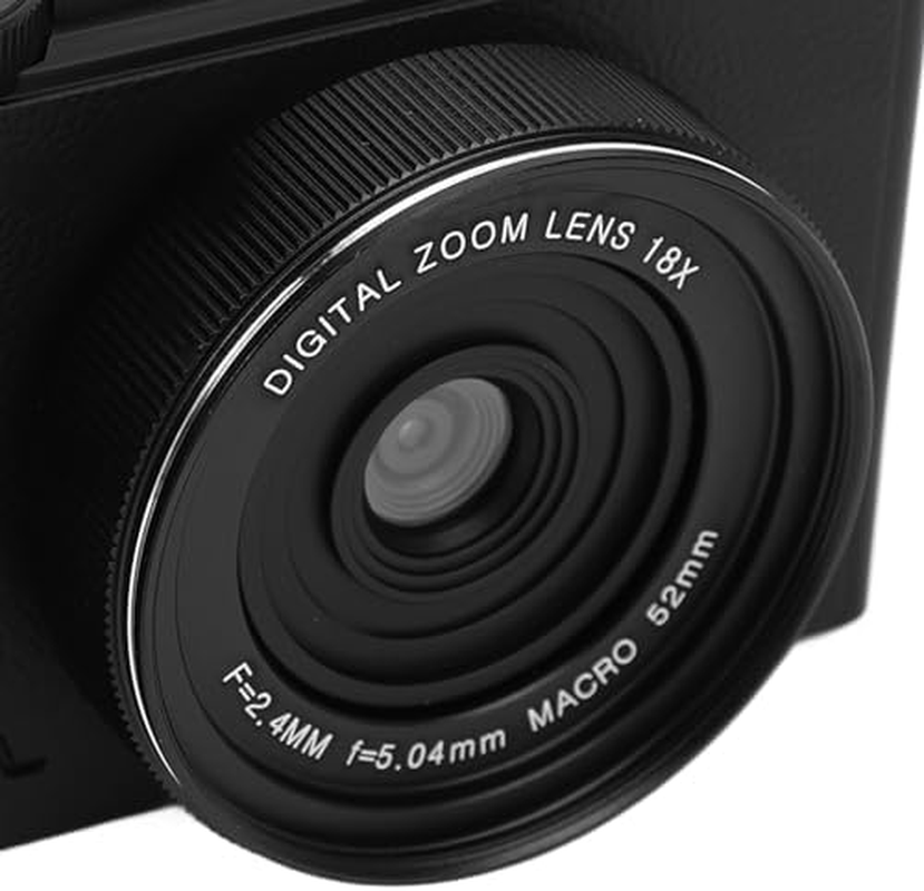 4K Digital Camera, 18X Zoom Retro Video Camera Camcorder Autofocus with 3 Inch Flip Screen, Portable 64MP Travel Camera for Photography Vlogging (Black) - New White image number 5