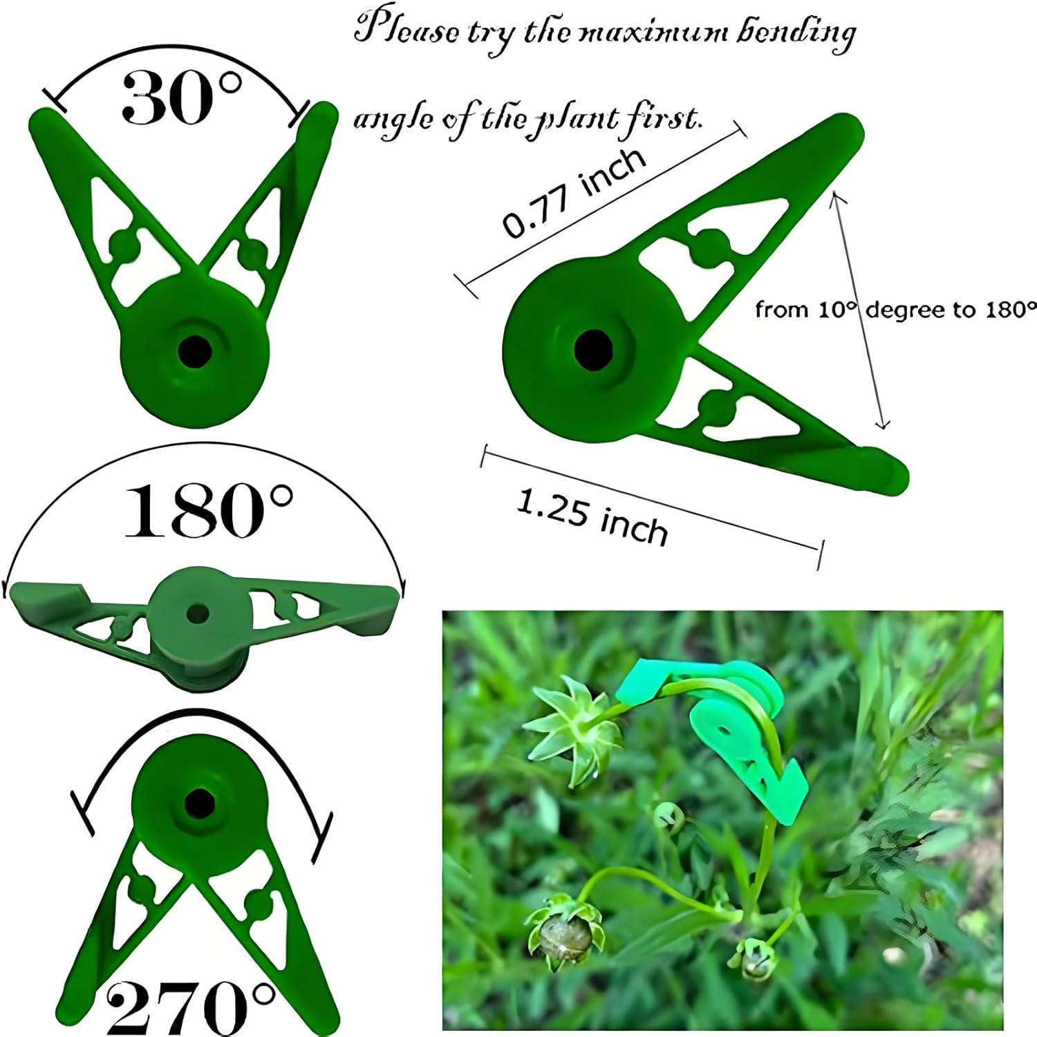 50 Pcs Low Stress Training Clips - 360&deg; Adjustable LST Plant Bender Clips for Branches & Vines, Reusable Plant Training Tools for Garden, Indoor & Outdoor Plants (Green) image number 6