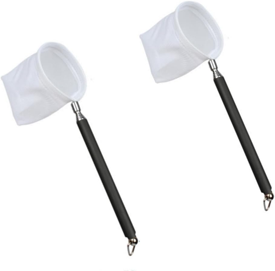 GYWHOOFT Shrimp Catch Net,2 Pcs Small Telescopic Aquarium Fish Net,Telescopic Long Handle Fishing Net,Telescopic Small Aquarium Fishing Net Extendable Skimming Net for Small Pond Fish Tank Aquarium image number 1