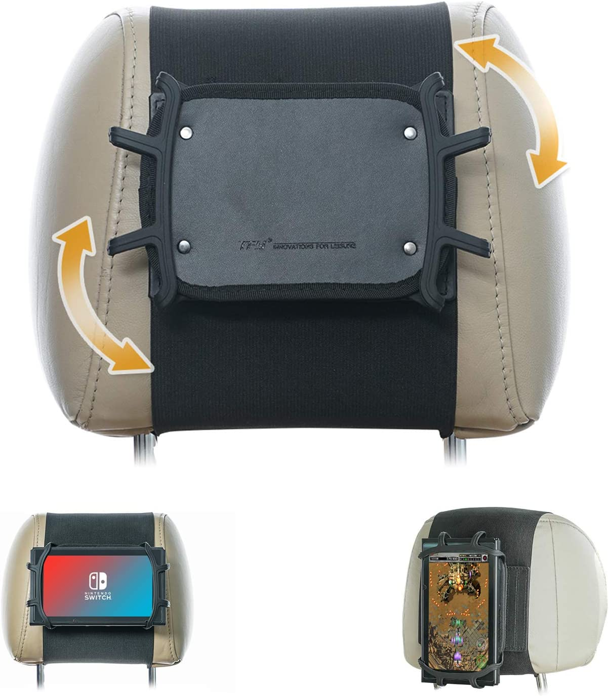 TFY Ninitendo Switch Car Mount Swivel Car Headrest Mount Silicon Holder for Game Machine Nintendo Switch