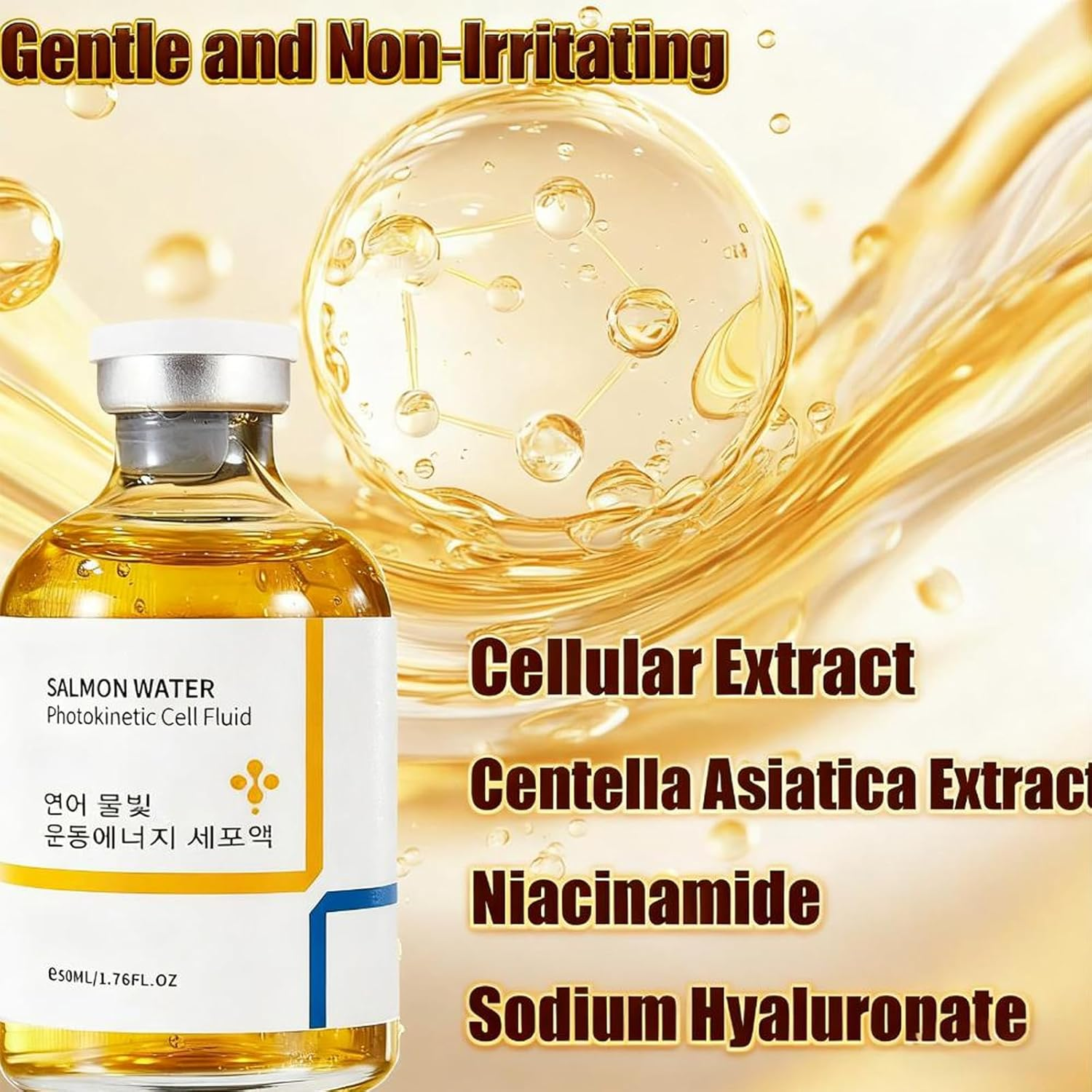 Salmon DNA Serum, Salmon DNA Korean Skincare, Hydrating & Firming Facial Serum, Precise Dosage, Skin Feels Soft & Non-Greasy, 50 Ml