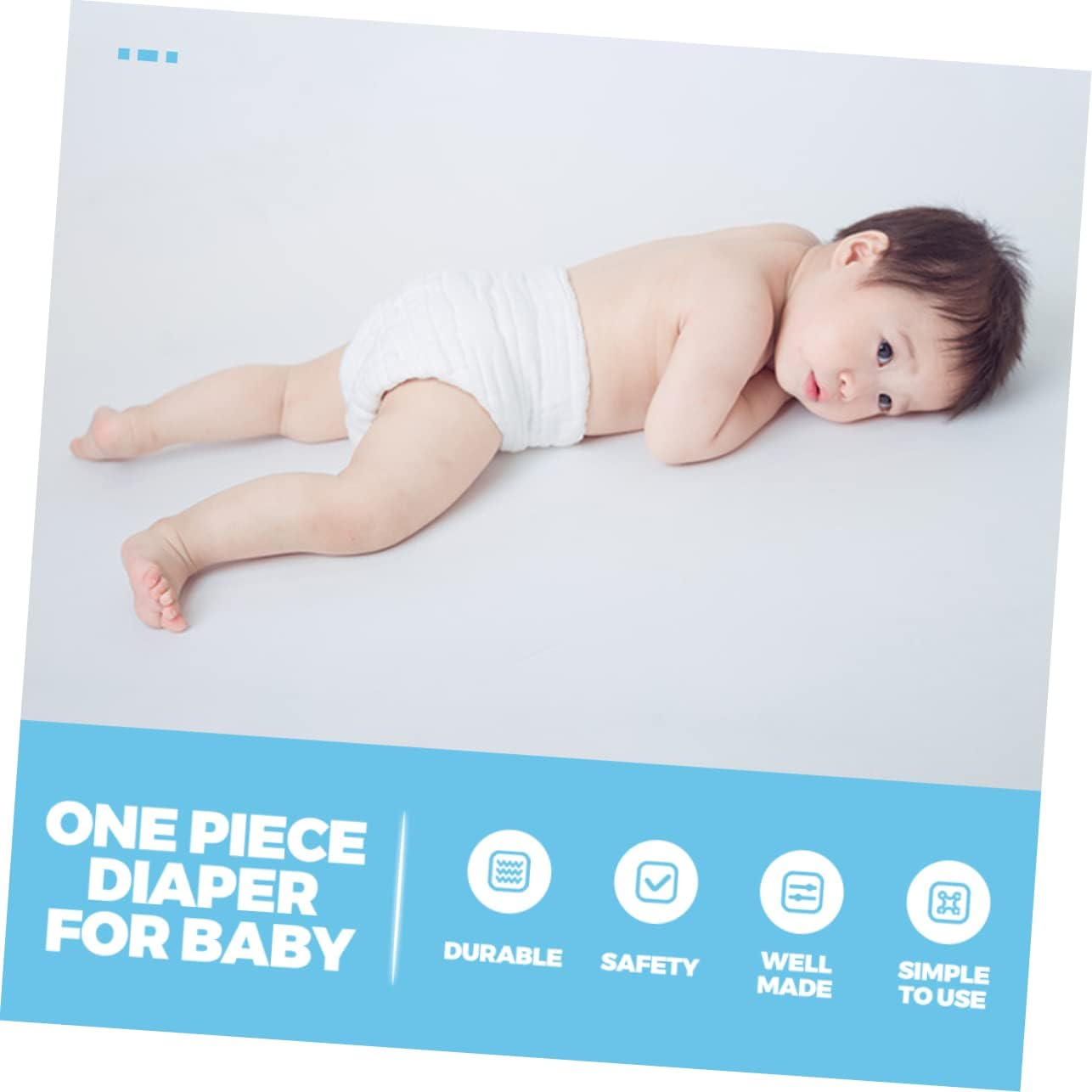 5Pcs Cloth Diapers Newborn Baby Washable Reusable Breathable Inserts Large Size Suitable for 15-25 Lbs Infant image number 5