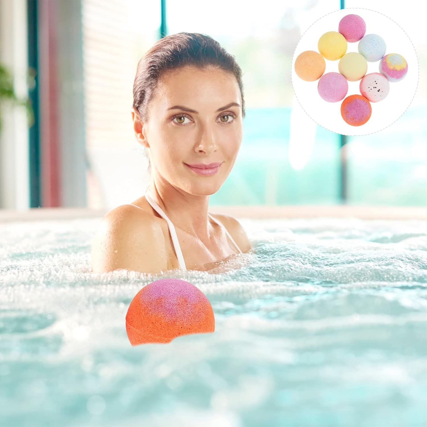 Essential Oil Bath Balls 9Pcs Boys and Girls Balls Natural Skin Care Vibrant Colors Scents image number 5