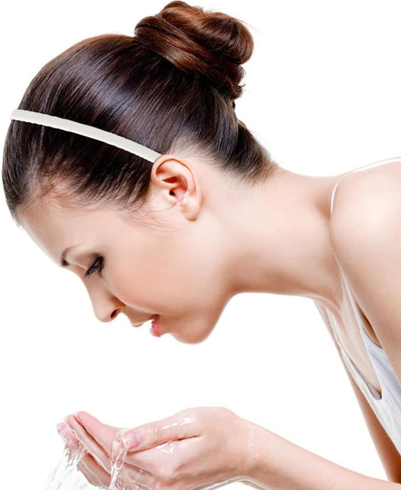 20 Pack White Plain Blank 1CM Slim Thin Hard Plastic Headband Hairband Elastic Hair Hoop Holder Clasp Tiara Crown Headpiece Crafting DIY Accessories for Women Girl image number 1