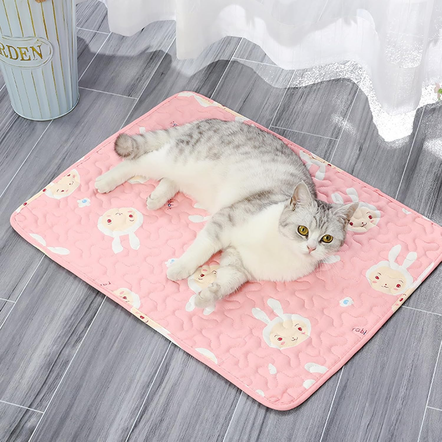 2 Pcs Washable Pee Pads for Dogs,Reusable Dog Training Pads Non-Slip Puppy Pads,Ultra-Absorbent Dog Whelping Pads for Playpen Travel Crate Training (50*70 Cm, Pink) image number 4