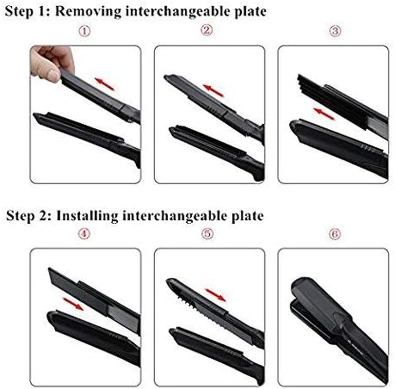 Flat Iron 4 in 1 Titanium Hair Styling Tools Professional Fast Straight Wave Curl Tools Set image number 3