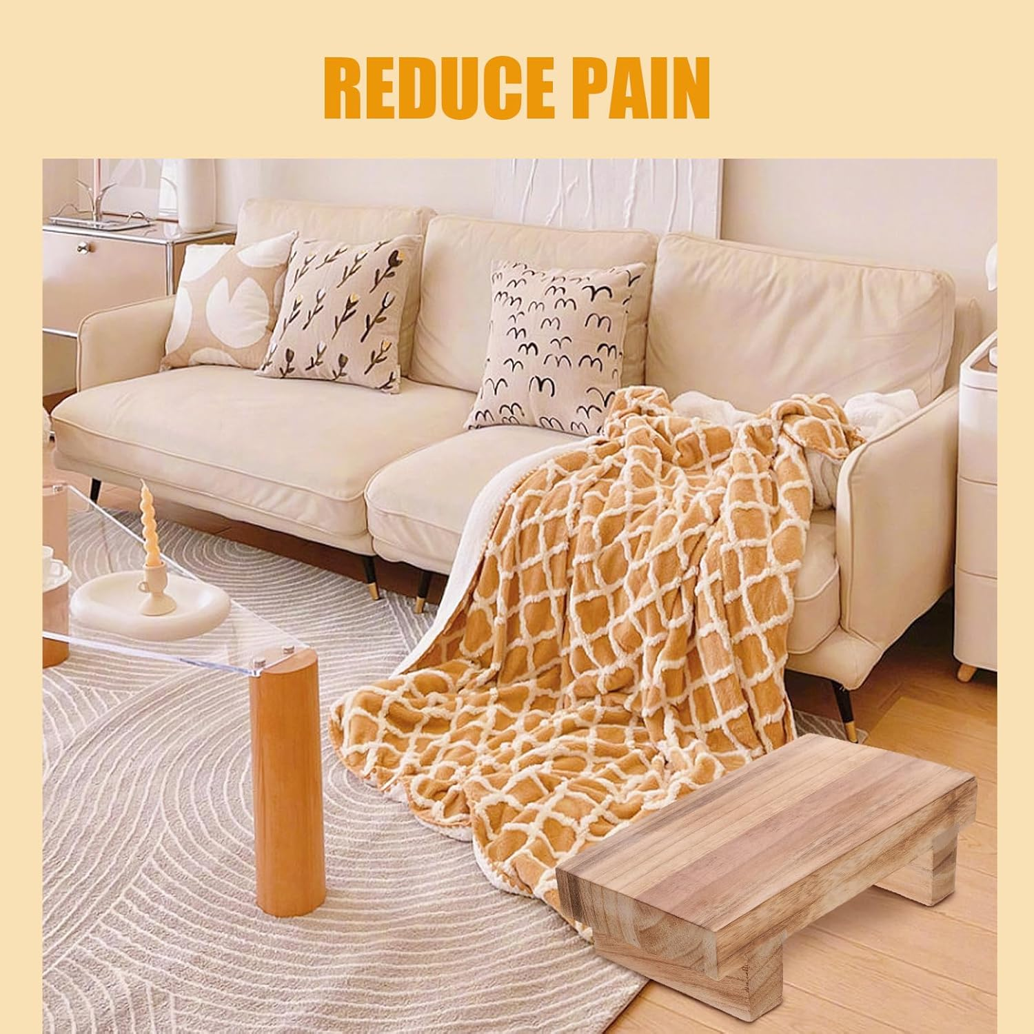 Cabilock Small Footstool for Elderly Compact Foot Rest for Living Room Bathroom Office and Entryway Versatile Step Stool for Adults image number 4