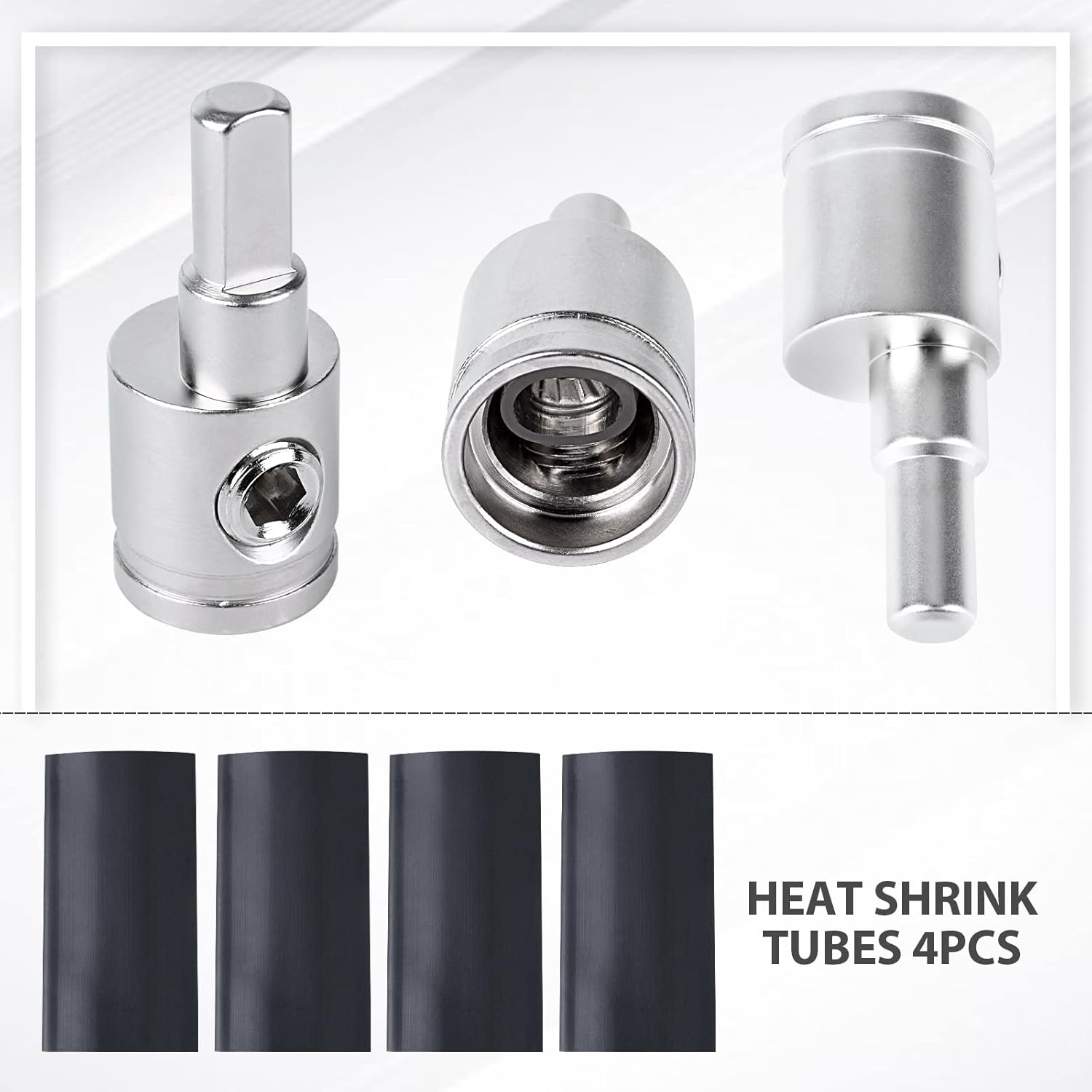 4PCS Heavy-Duty Car Stereo Audio Wire Reducer - 0 Gauge to 4 Gauge for Amp Input, AWG Pin Power & Ground Connection image number 3